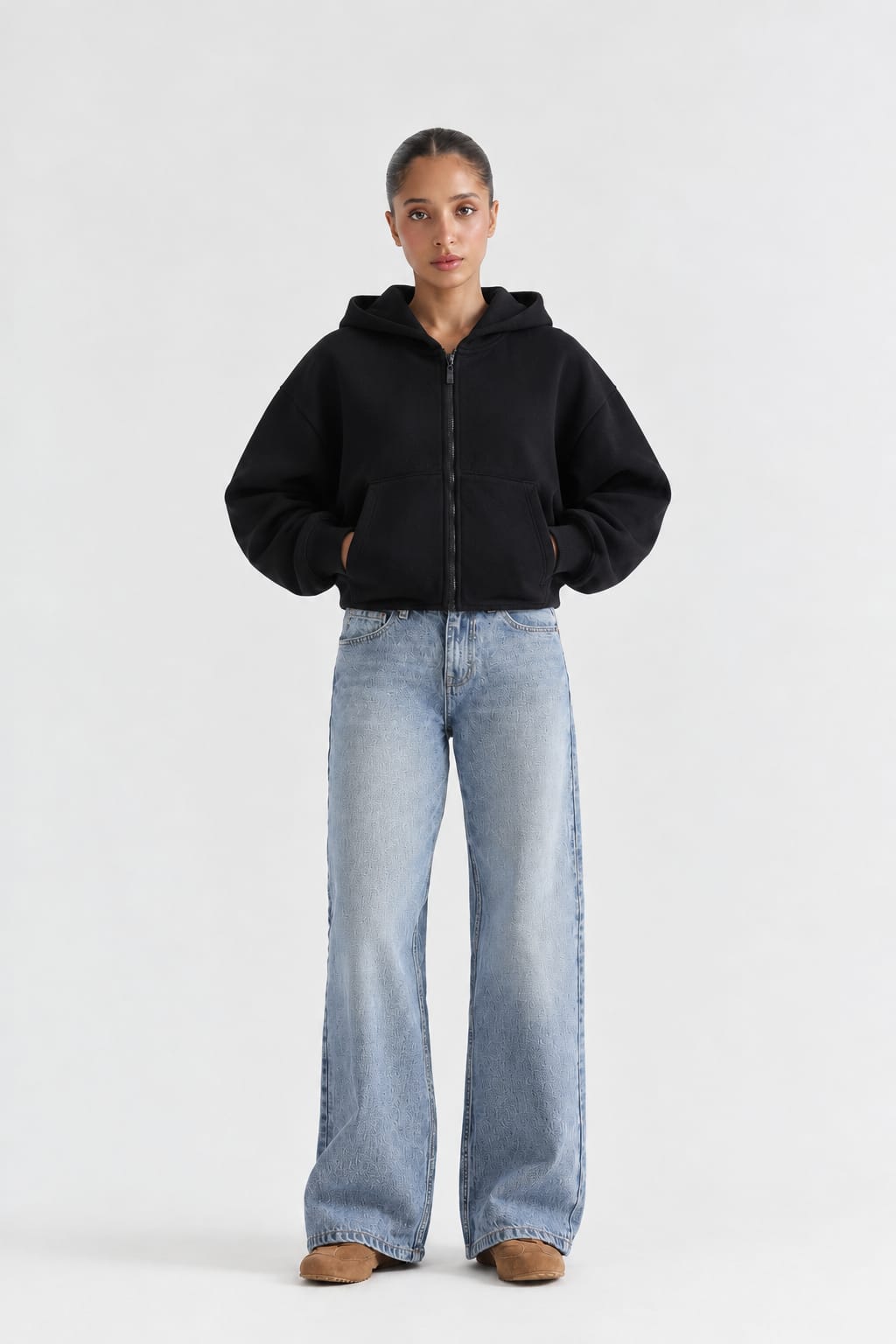 Cropped Zipper Sweatshirt