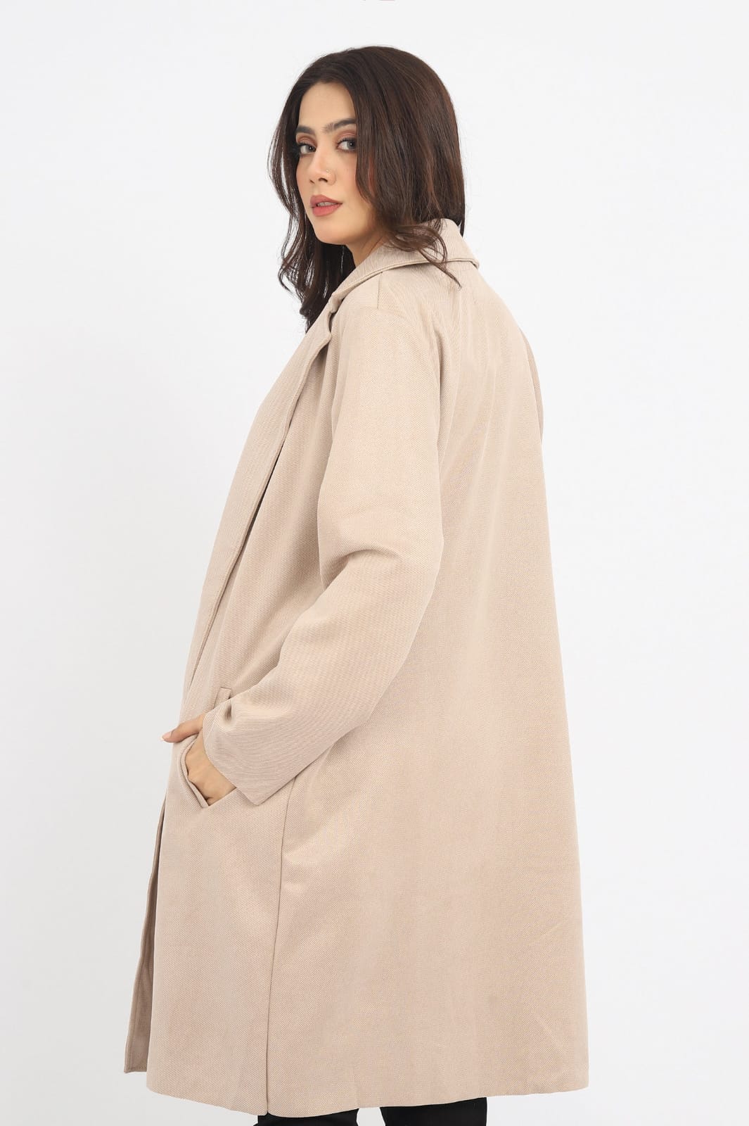 SUEDE OVERCOAT-BEIGE